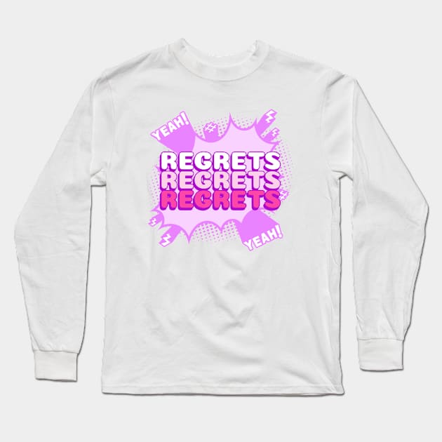 Funny Regrets Remorse Cartoon YOLO Blast Long Sleeve T-Shirt by Witchy Ways